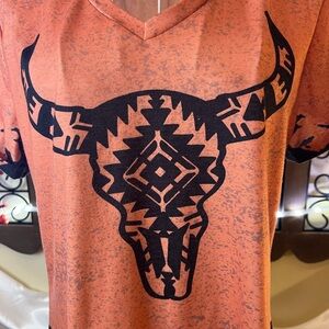 MISSLOOK Orange Bull Graphic Short Sleeve Tee